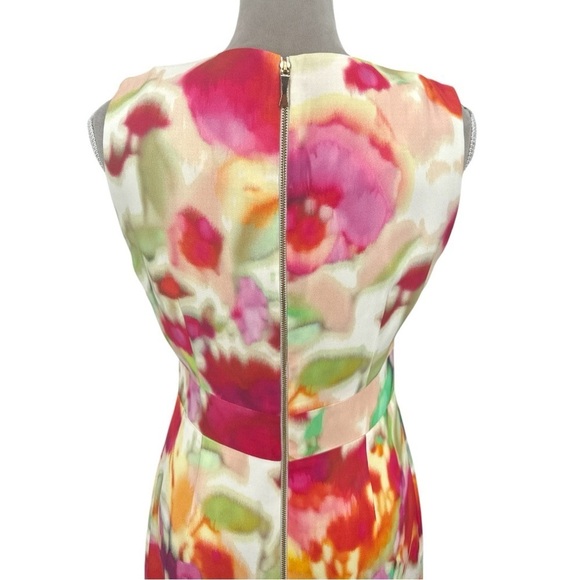 Kate Spade Bowden Floral Watercolor Sleeveless Sheath Dress -Multicolor - Size 6 - Picture 10 of 13